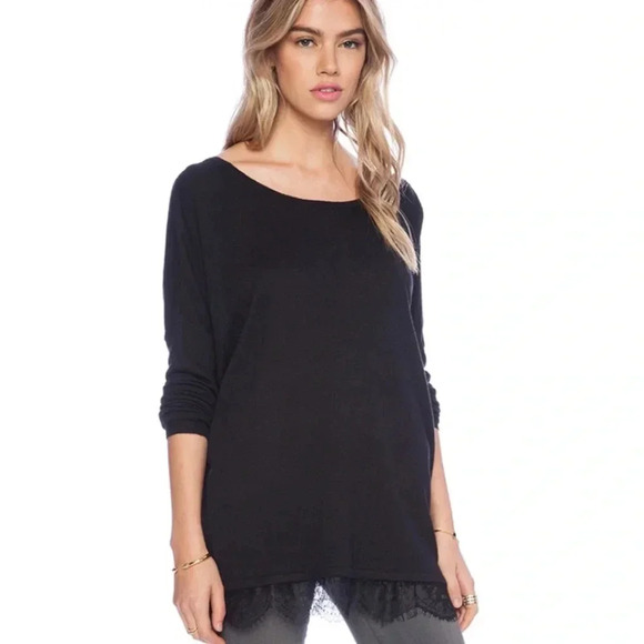 JOIE EUC Yael Eyelash Lace Hem Boxy Sweater - Picture 4 of 10